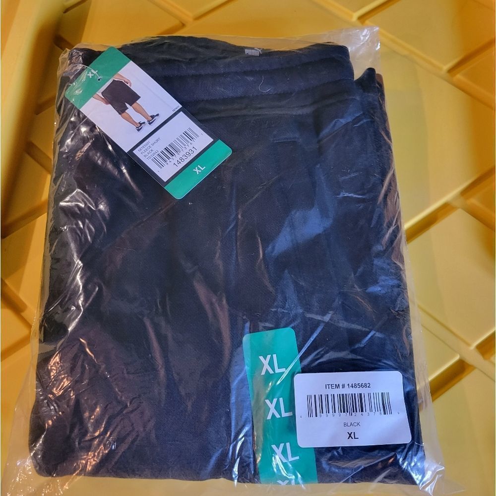 PUMA Men's Elastic Drawstring Waistband Fleece Short, Black - Picture 3 of 3